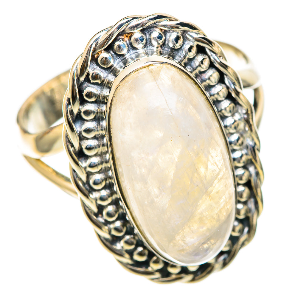 Rainbow Moonstone Rings handcrafted by Ana Silver Co - RING107756 - Photo 2