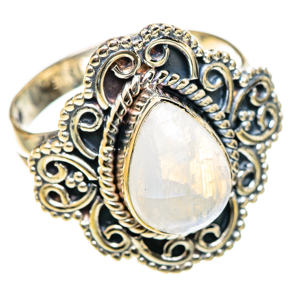 Rainbow Moonstone Rings handcrafted by Ana Silver Co - RING107757 - Photo 2