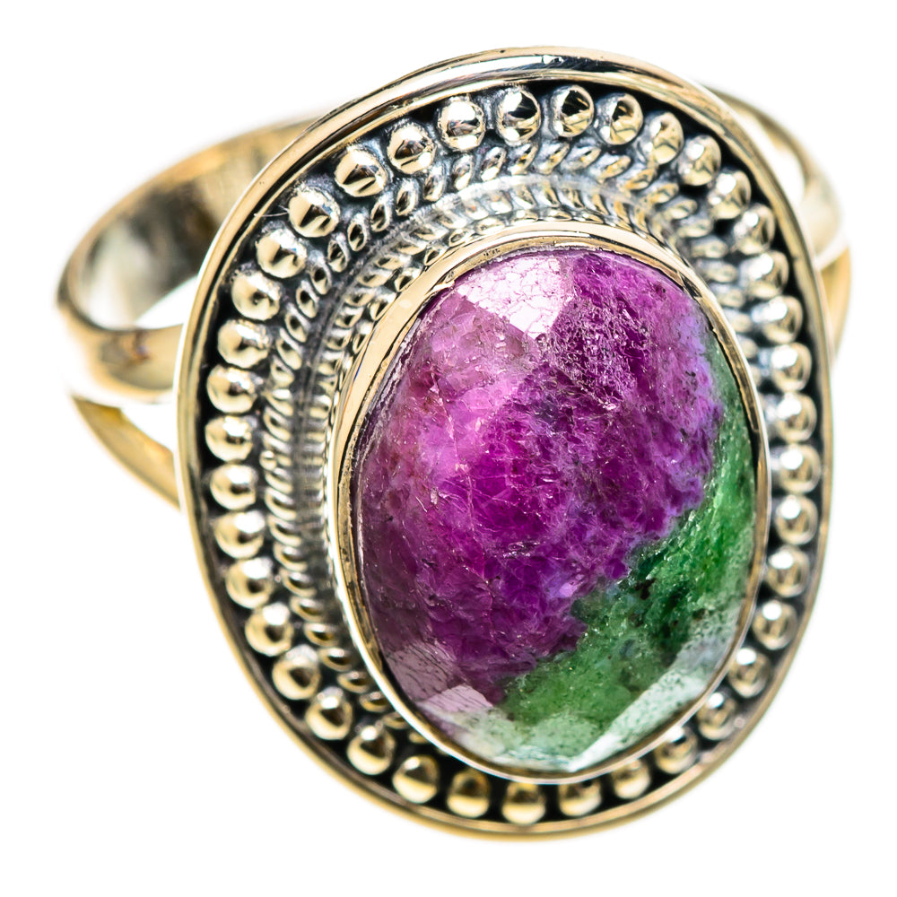 Ruby Zoisite Rings handcrafted by Ana Silver Co - RING107759 - Photo 2