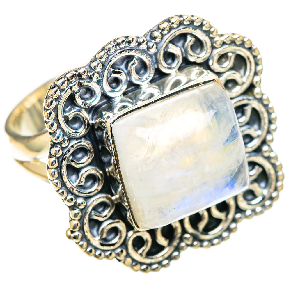 Rainbow Moonstone Rings handcrafted by Ana Silver Co - RING107829 - Photo 2