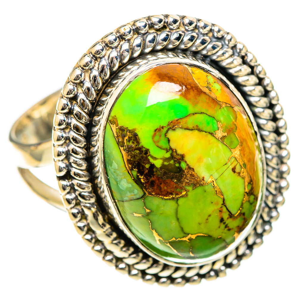 Green Copper Composite Turquoise Rings handcrafted by Ana Silver Co - RING107844 - Photo 2