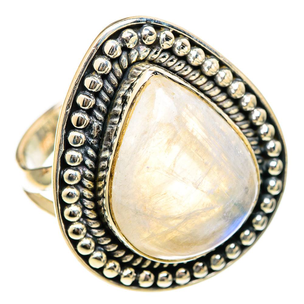 Rainbow Moonstone Rings handcrafted by Ana Silver Co - RING107858 - Photo 2