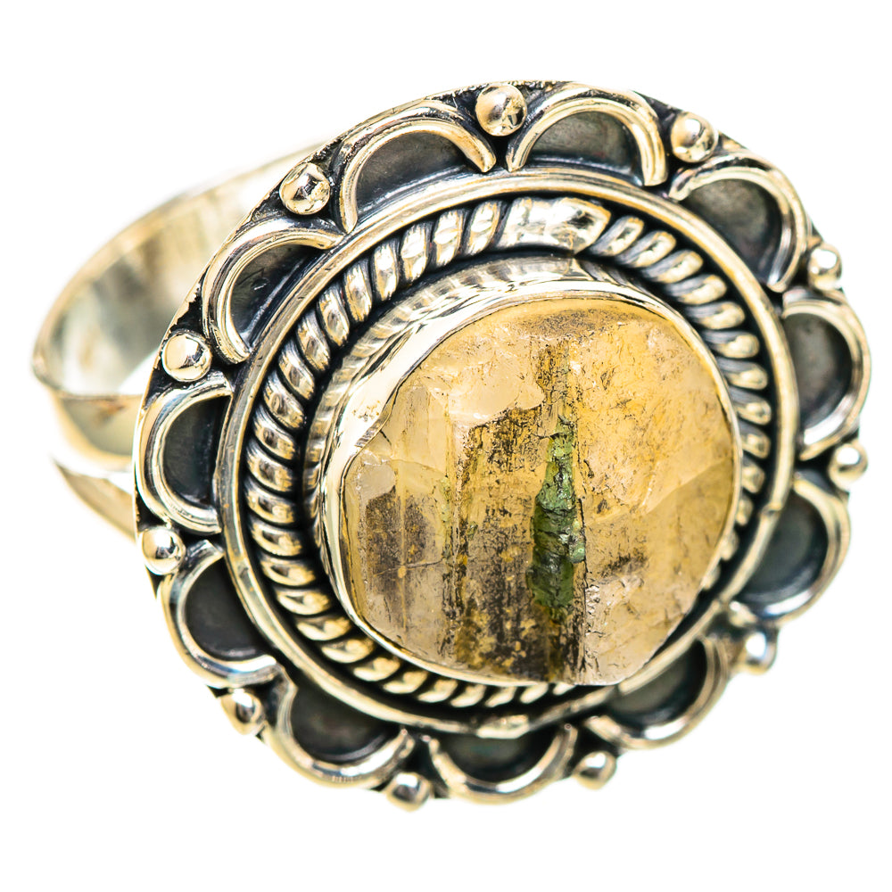 Green Tourmaline In Quartz Rings handcrafted by Ana Silver Co - RING107924 - Photo 2