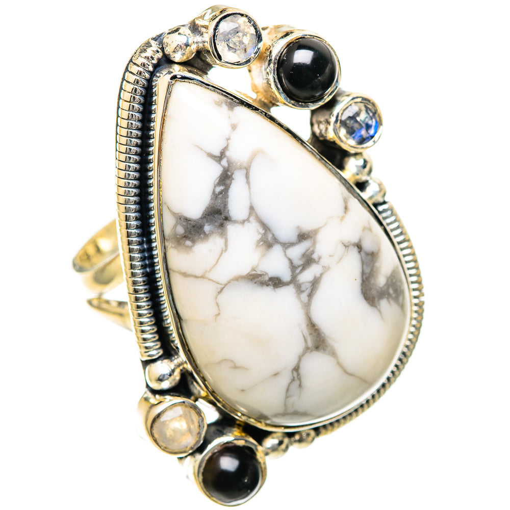 Howlite Rings handcrafted by Ana Silver Co - RING107968 - Photo 2