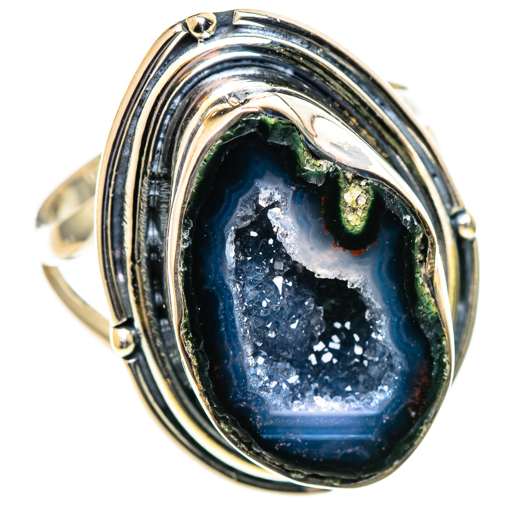 Coconut Geode Druzy Rings handcrafted by Ana Silver Co - RING108056 - Photo 2