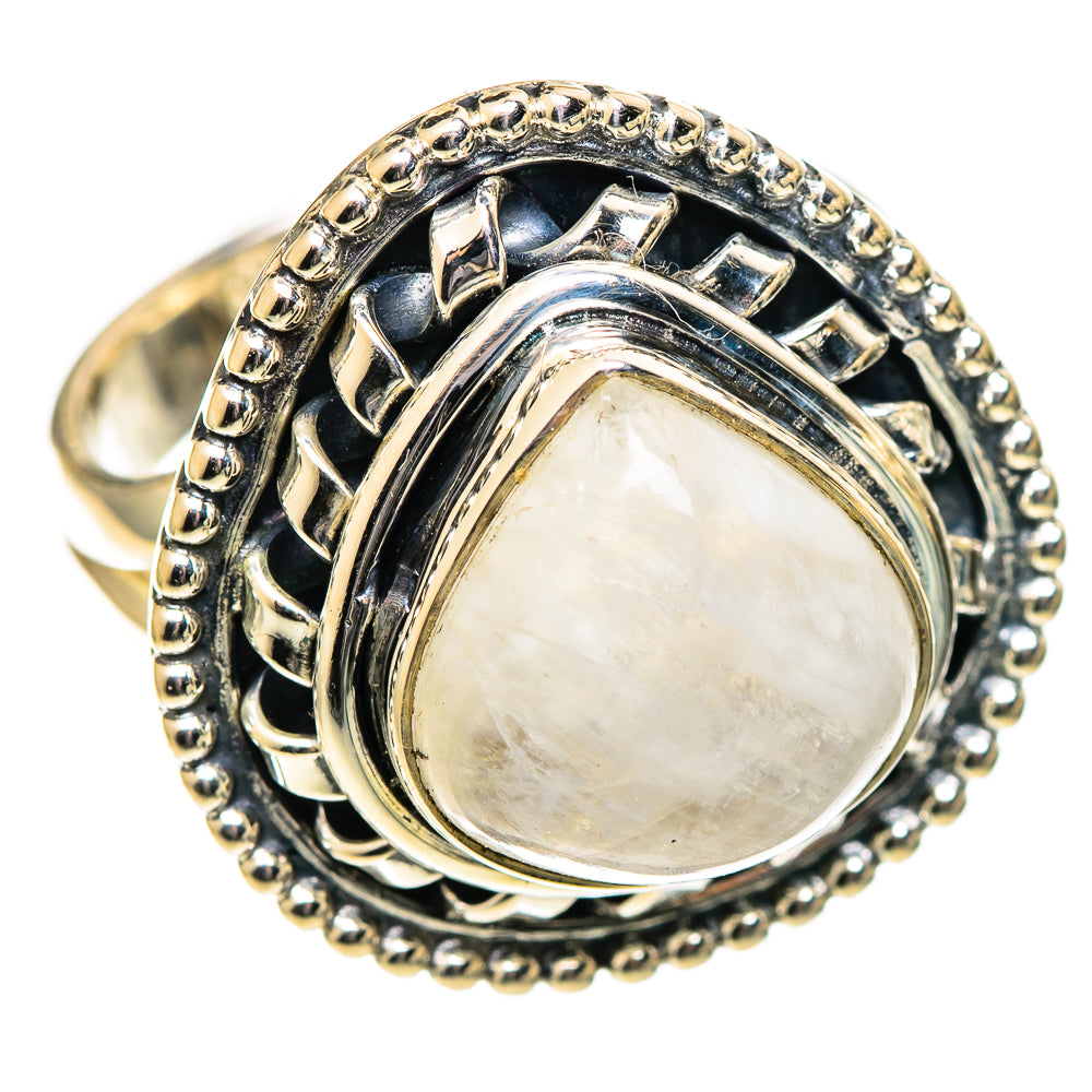 Rainbow Moonstone Rings handcrafted by Ana Silver Co - RING108057 - Photo 2
