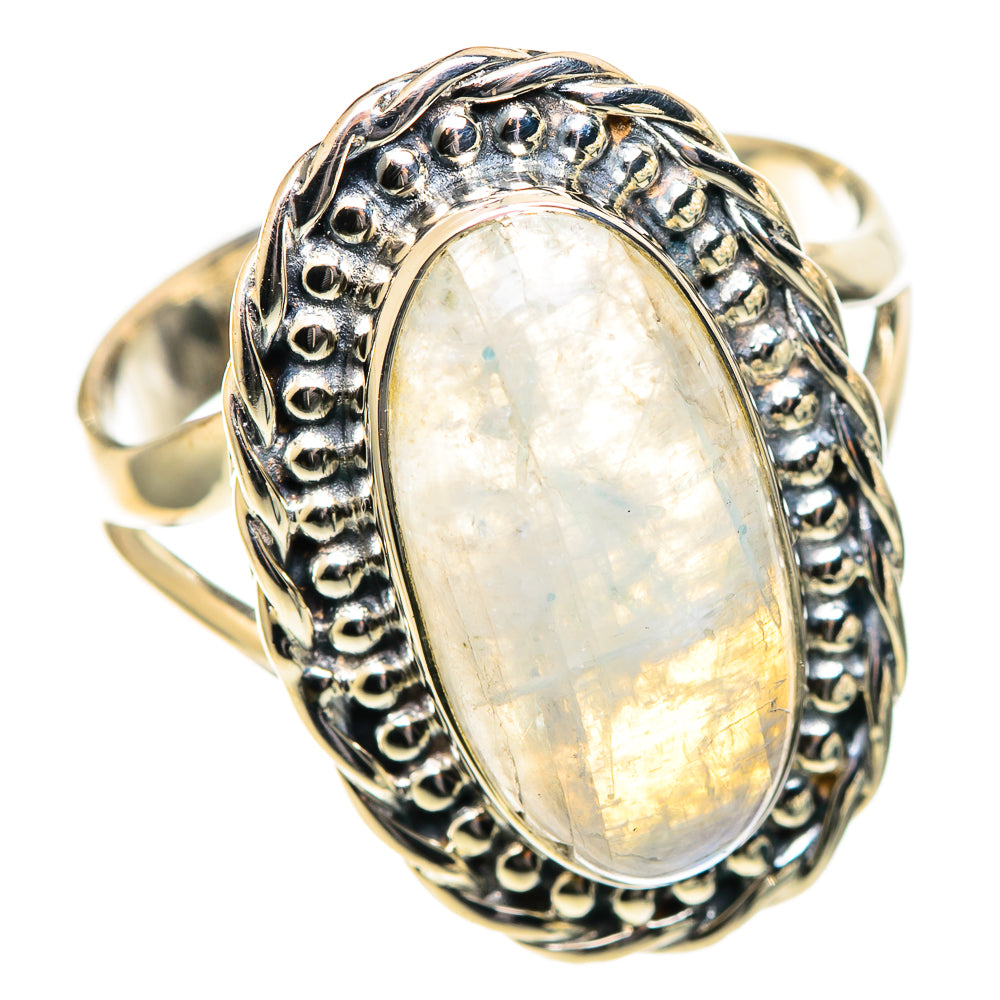 Rainbow Moonstone Rings handcrafted by Ana Silver Co - RING108059 - Photo 2