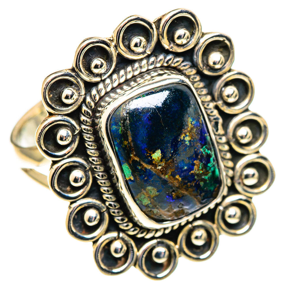 Azurite Malachite Rings handcrafted by Ana Silver Co - RING108065 - Photo 2