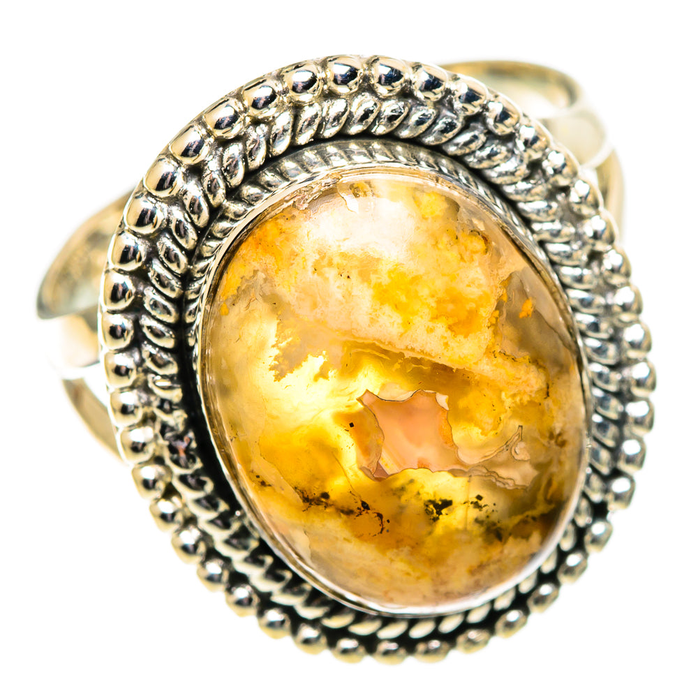 Plume Agate Rings handcrafted by Ana Silver Co - RING108085 - Photo 2