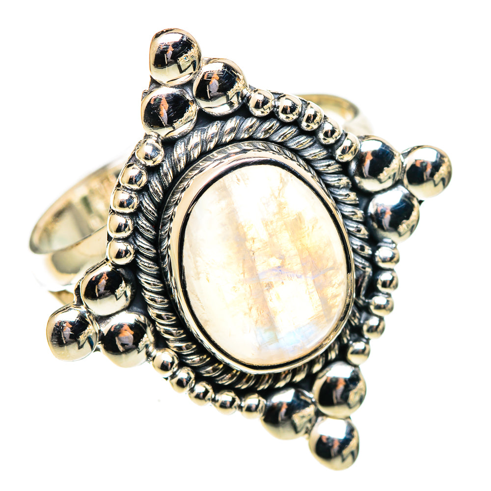 Rainbow Moonstone Rings handcrafted by Ana Silver Co - RING108096 - Photo 2