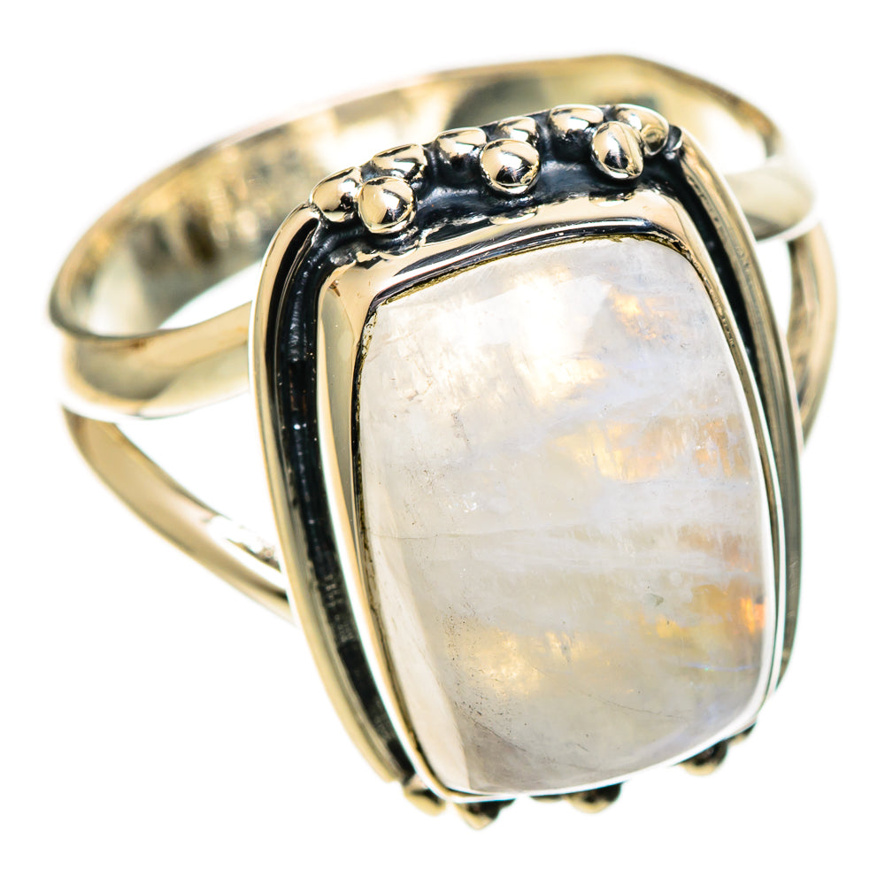 Rainbow Moonstone Rings handcrafted by Ana Silver Co - RING108098 - Photo 2