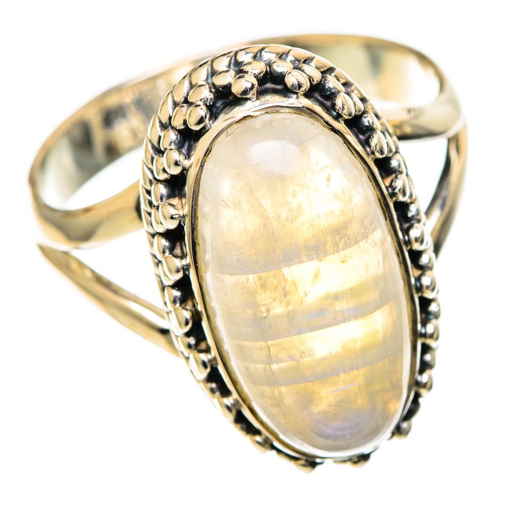Rainbow Moonstone Rings handcrafted by Ana Silver Co - RING108101 - Photo 2