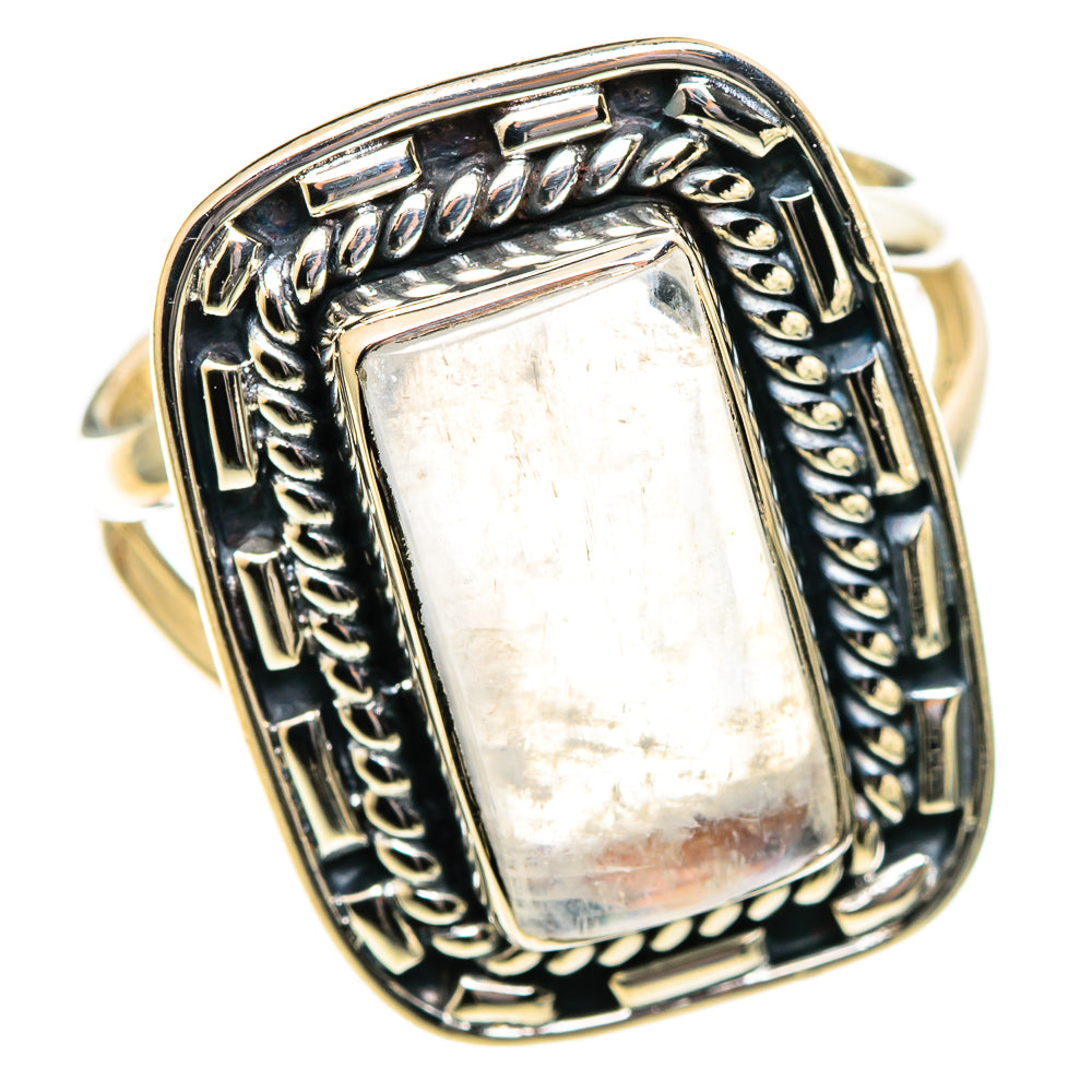 Rainbow Moonstone Rings handcrafted by Ana Silver Co - RING108102 - Photo 2