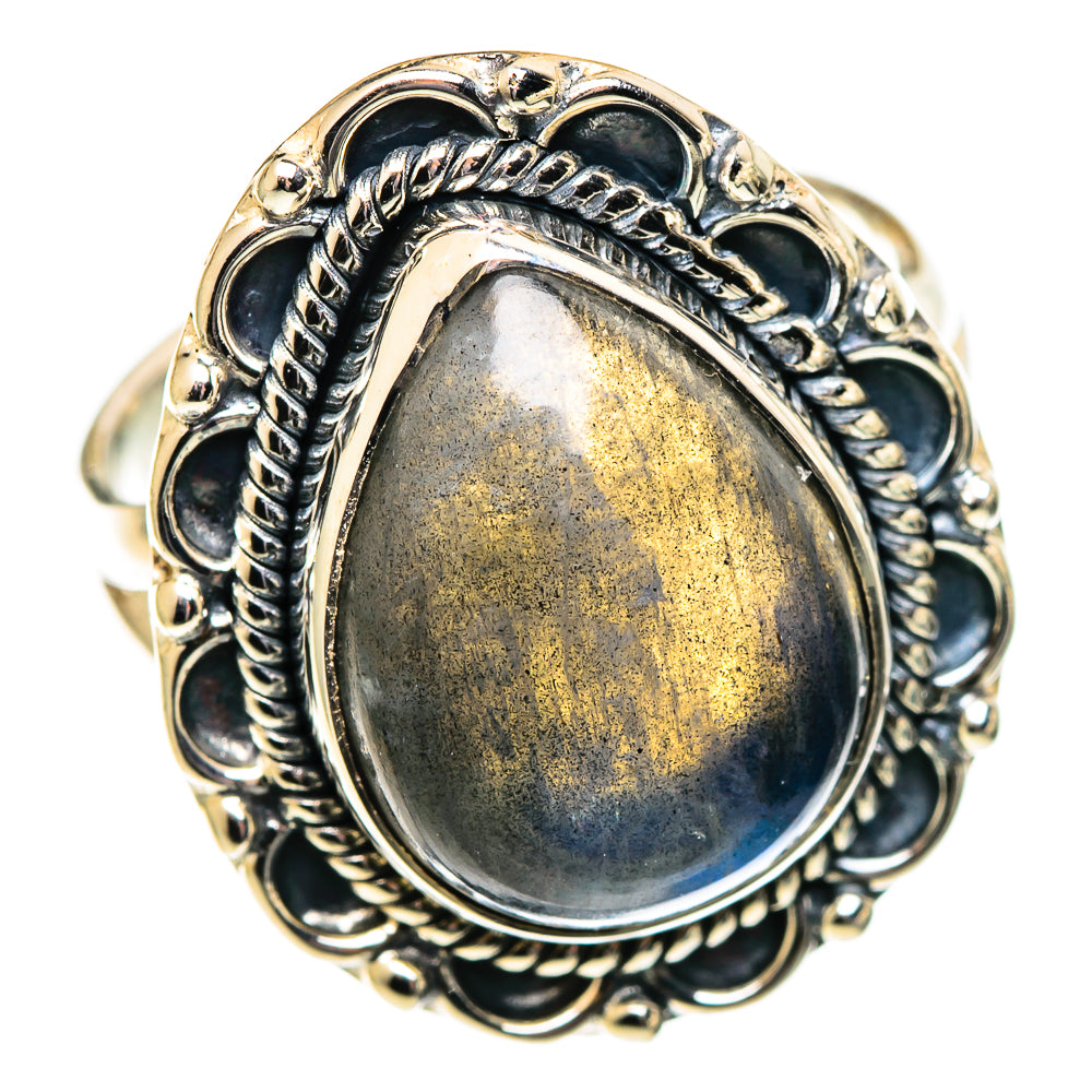 Labradorite Rings handcrafted by Ana Silver Co - RING108107 - Photo 2