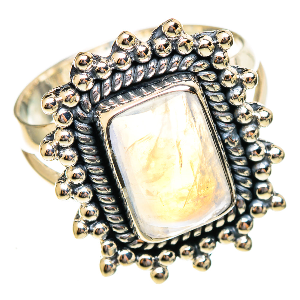 Rainbow Moonstone Rings handcrafted by Ana Silver Co - RING108135 - Photo 2