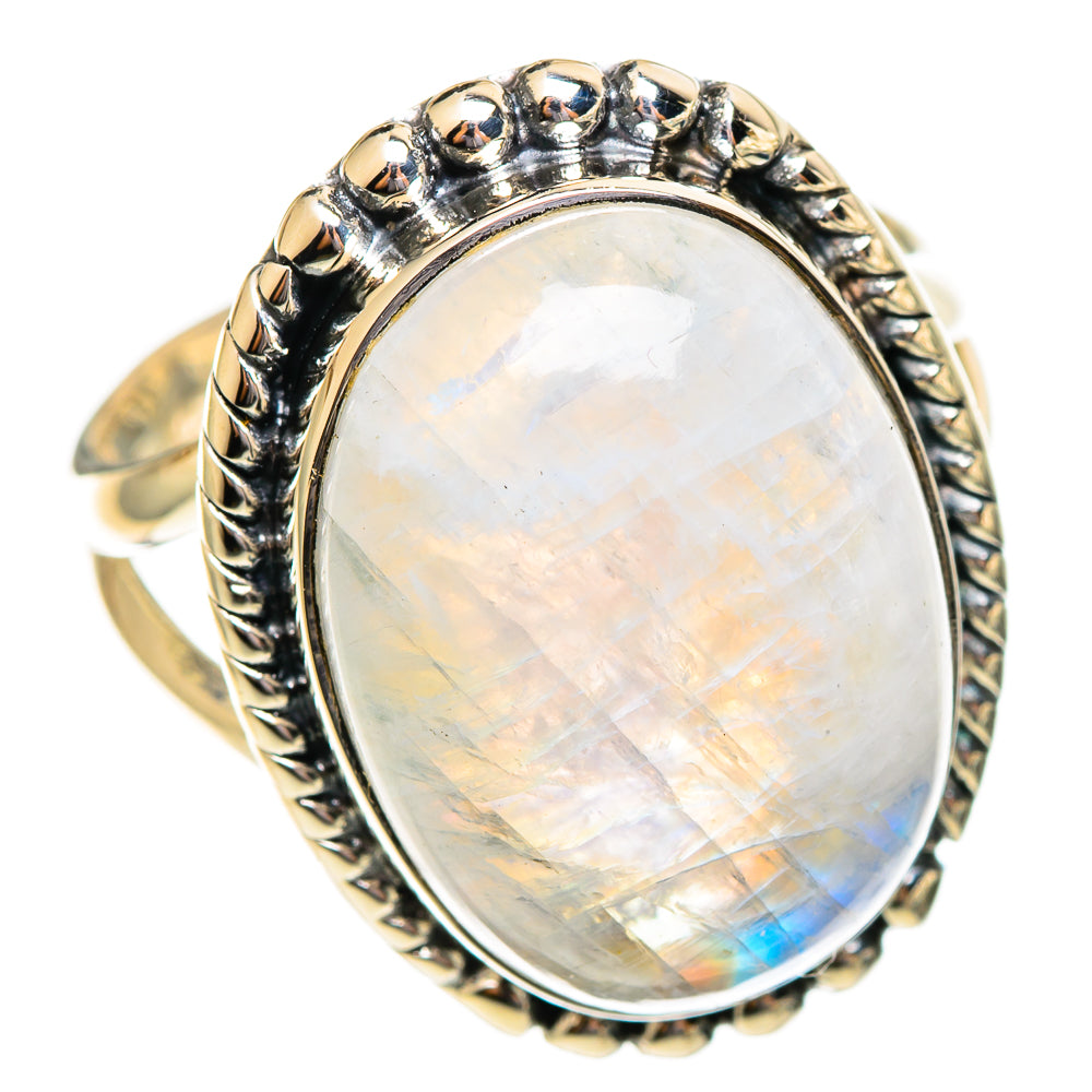 Rainbow Moonstone Rings handcrafted by Ana Silver Co - RING108138 - Photo 2