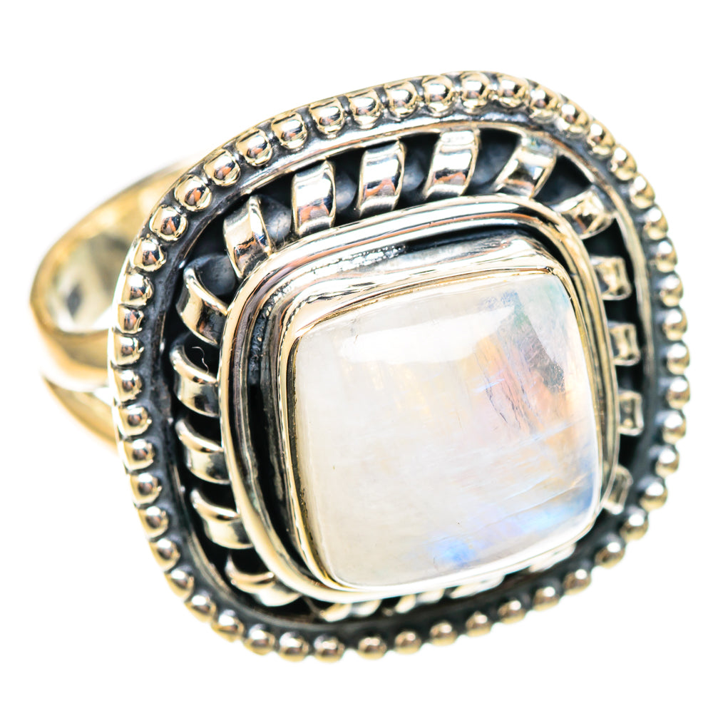 Rainbow Moonstone Rings handcrafted by Ana Silver Co - RING108175 - Photo 2
