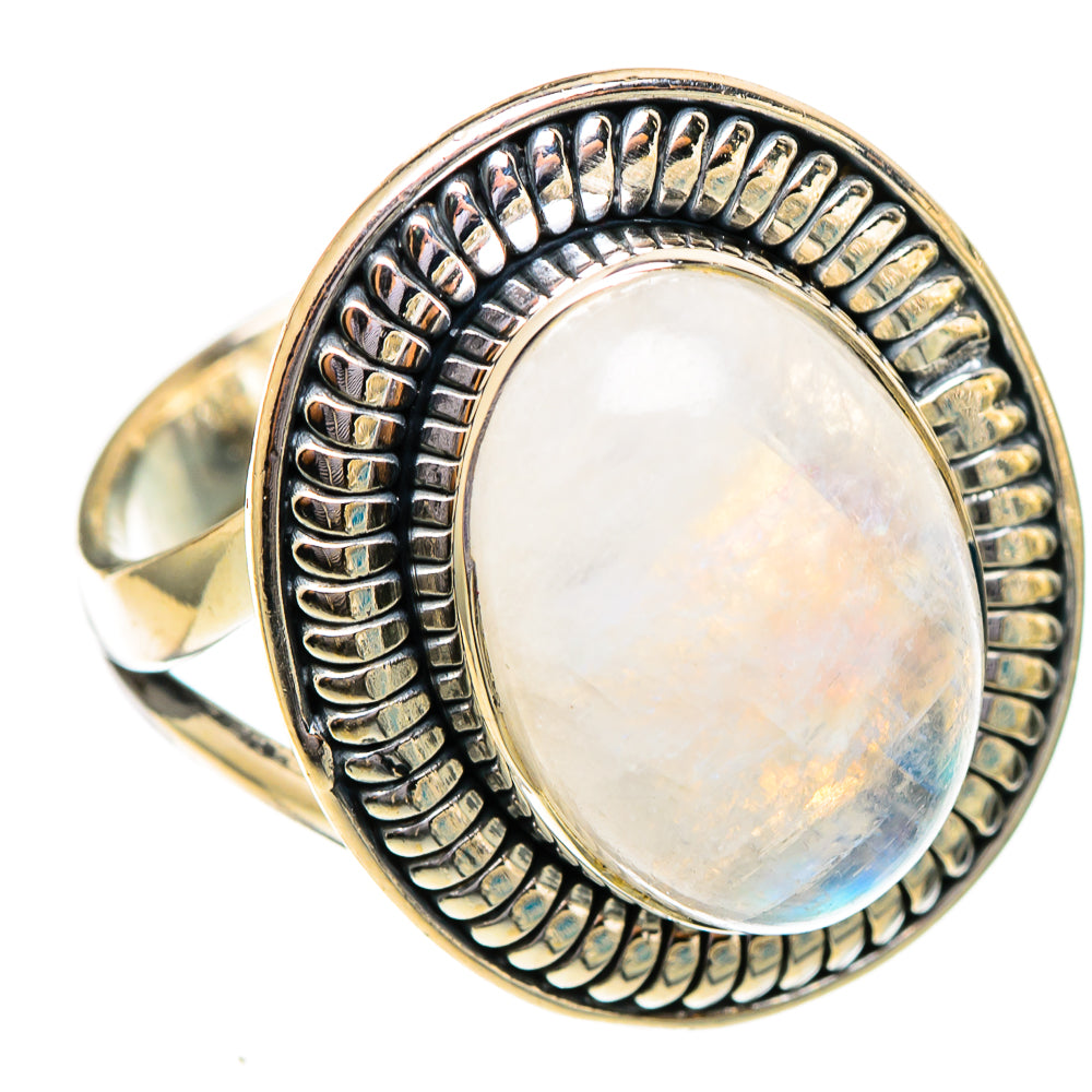 Rainbow Moonstone Rings handcrafted by Ana Silver Co - RING108207 - Photo 2