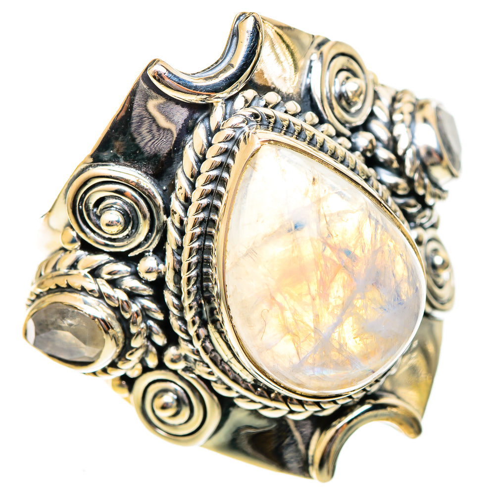 Rainbow Moonstone Rings handcrafted by Ana Silver Co - RING108245 - Photo 2
