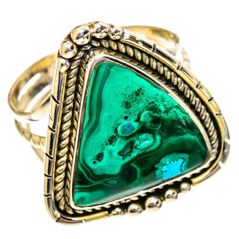 Malachite In Chrysocolla Rings handcrafted by Ana Silver Co - RING108257 - Photo 2