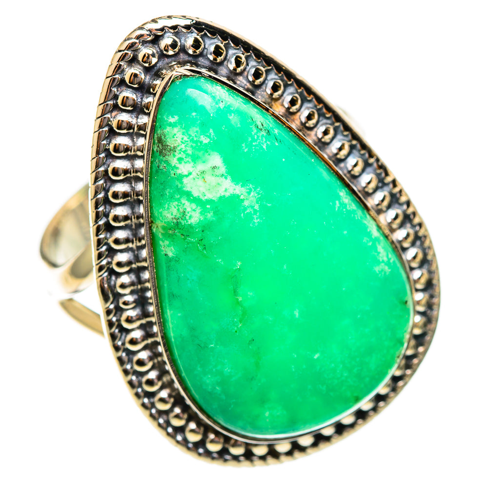 Chrysoprase Rings handcrafted by Ana Silver Co - RING108259 - Photo 2