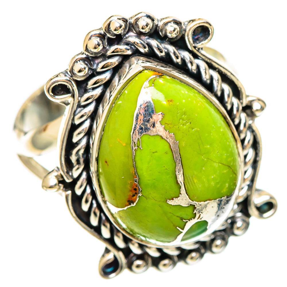Green Copper Composite Turquoise Rings handcrafted by Ana Silver Co - RING108339 - Photo 2