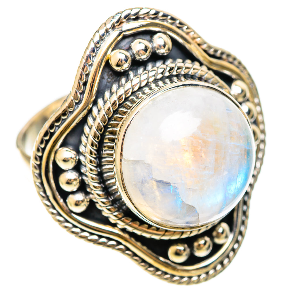 Rainbow Moonstone Rings handcrafted by Ana Silver Co - RING108364 - Photo 2