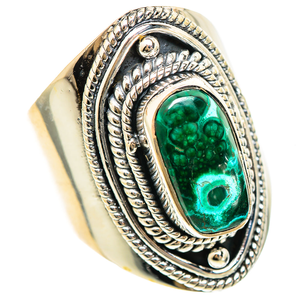 Malachite In Chrysocolla Rings handcrafted by Ana Silver Co - RING108381 - Photo 2