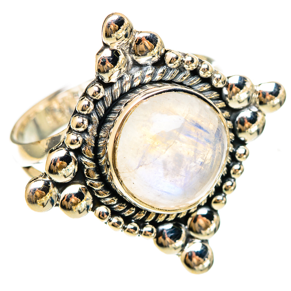 Rainbow Moonstone Rings handcrafted by Ana Silver Co - RING108399 - Photo 2