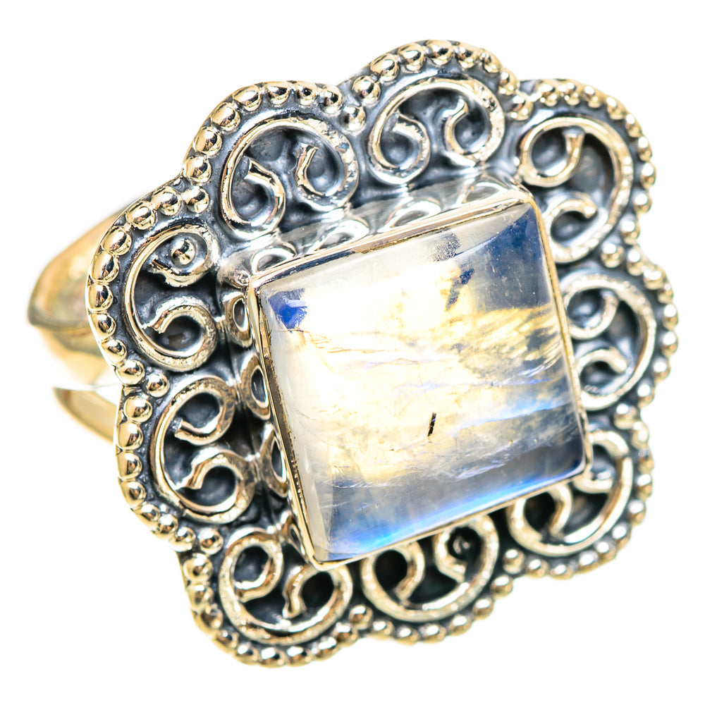 Rainbow Moonstone Rings handcrafted by Ana Silver Co - RING108400 - Photo 2