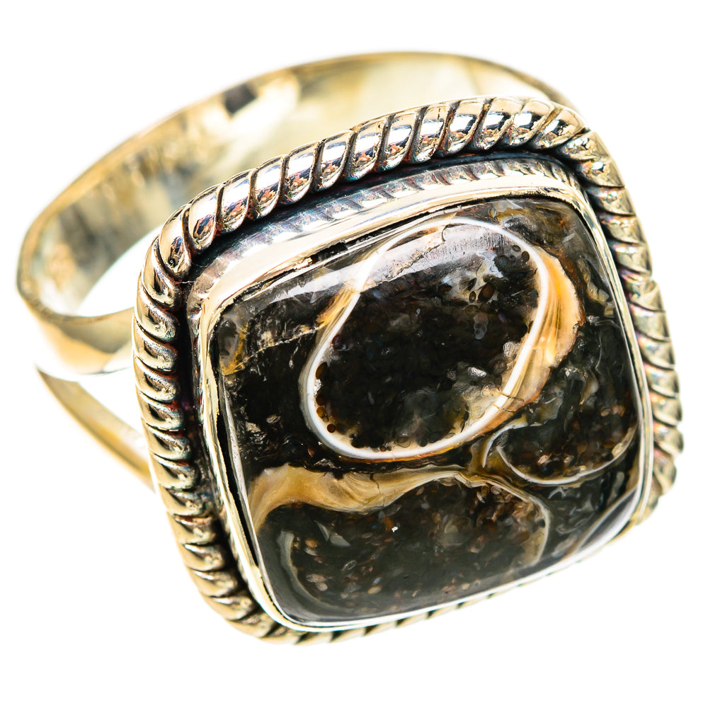 Turritella Agate Rings handcrafted by Ana Silver Co - RING108426 - Photo 2