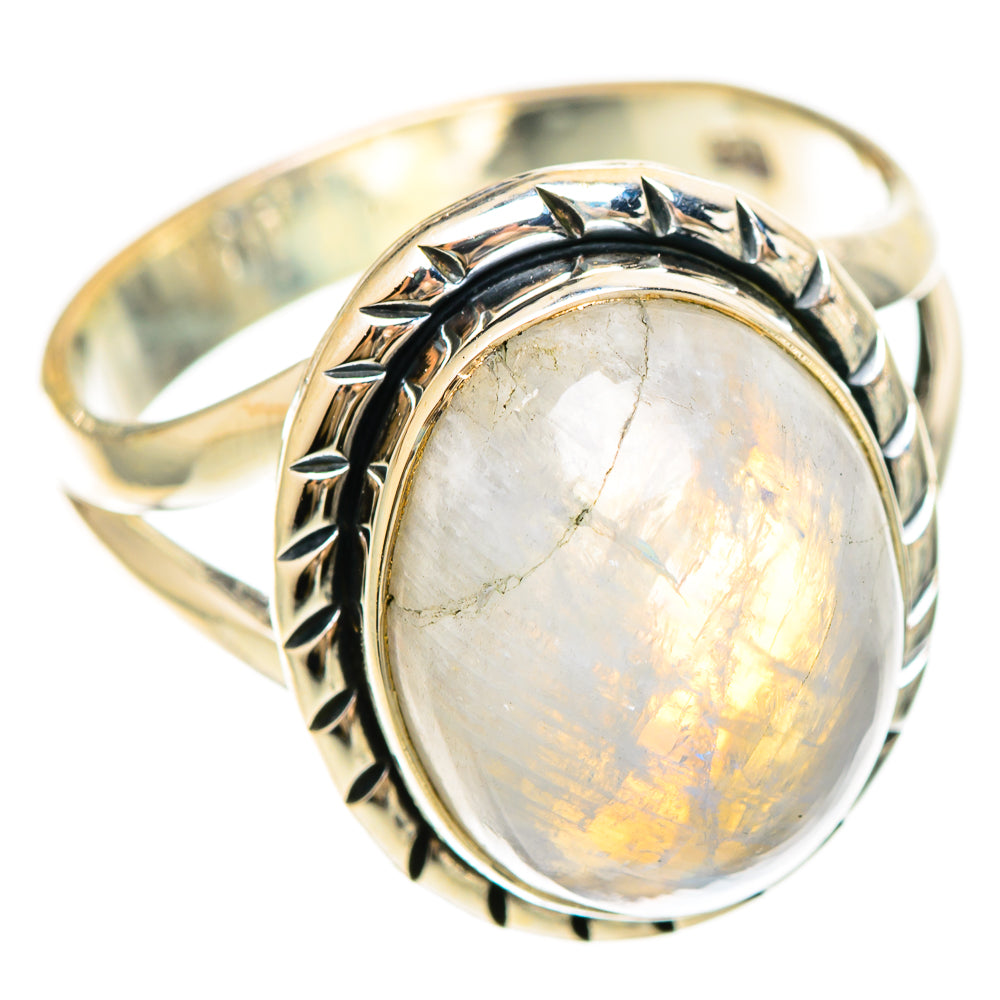Rainbow Moonstone Rings handcrafted by Ana Silver Co - RING108438 - Photo 2