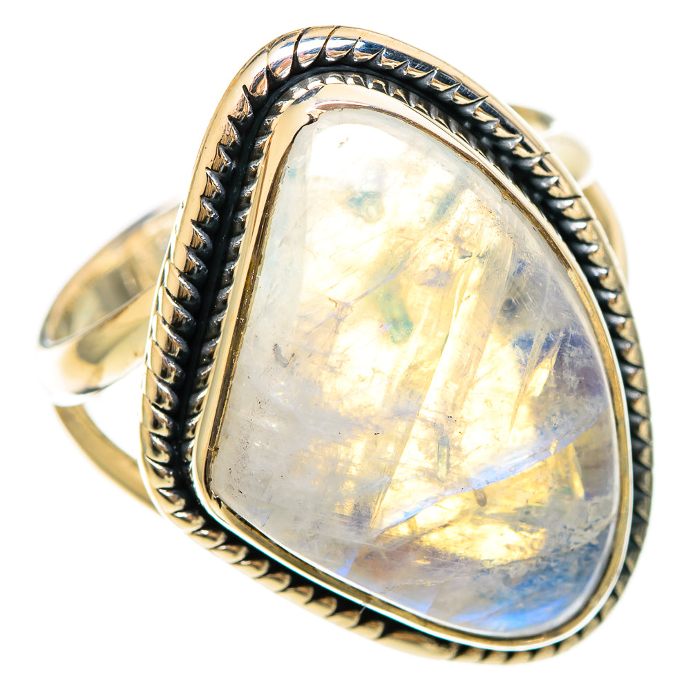 Rainbow Moonstone Rings handcrafted by Ana Silver Co - RING108439 - Photo 2