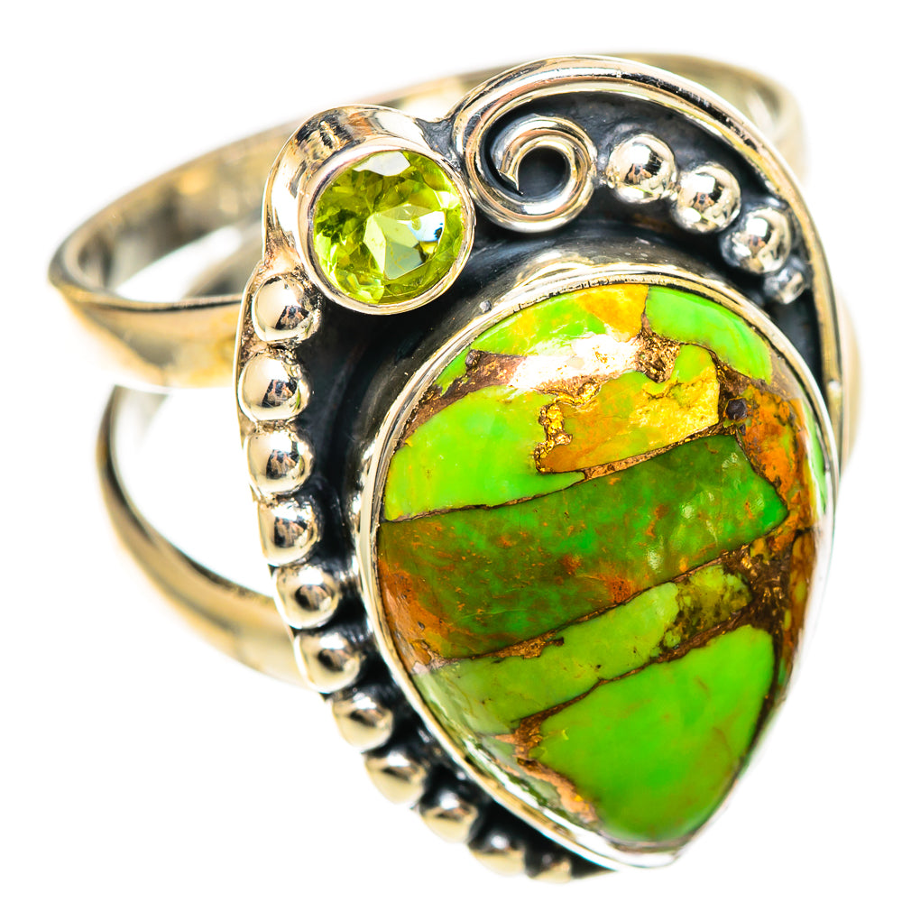Green Copper Composite Turquoise Rings handcrafted by Ana Silver Co - RING108460 - Photo 2