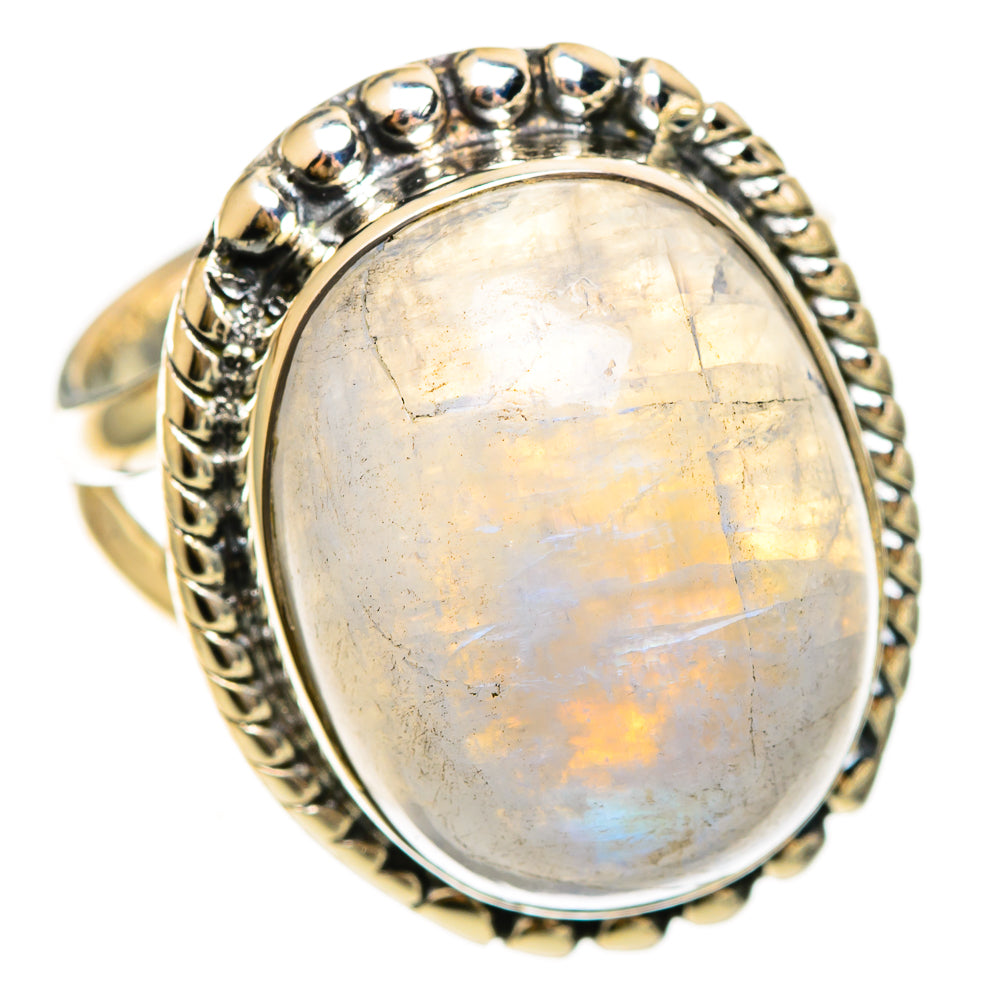 Rainbow Moonstone Rings handcrafted by Ana Silver Co - RING108473 - Photo 2