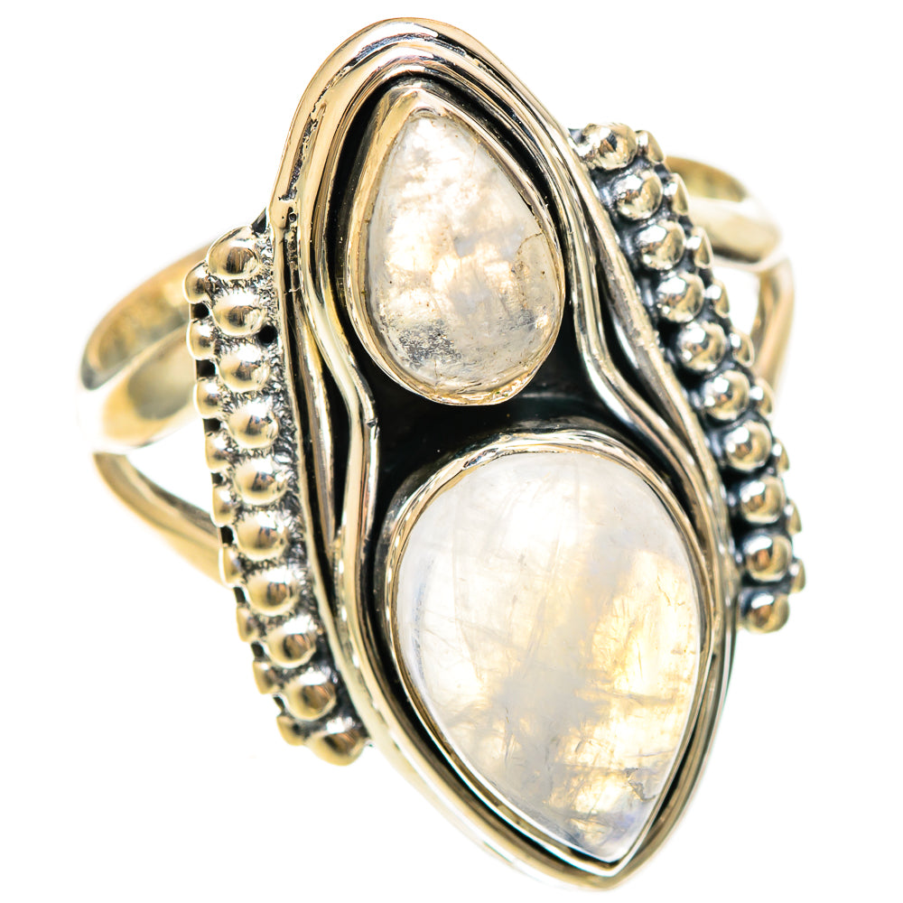 Rainbow Moonstone Rings handcrafted by Ana Silver Co - RING108476 - Photo 2