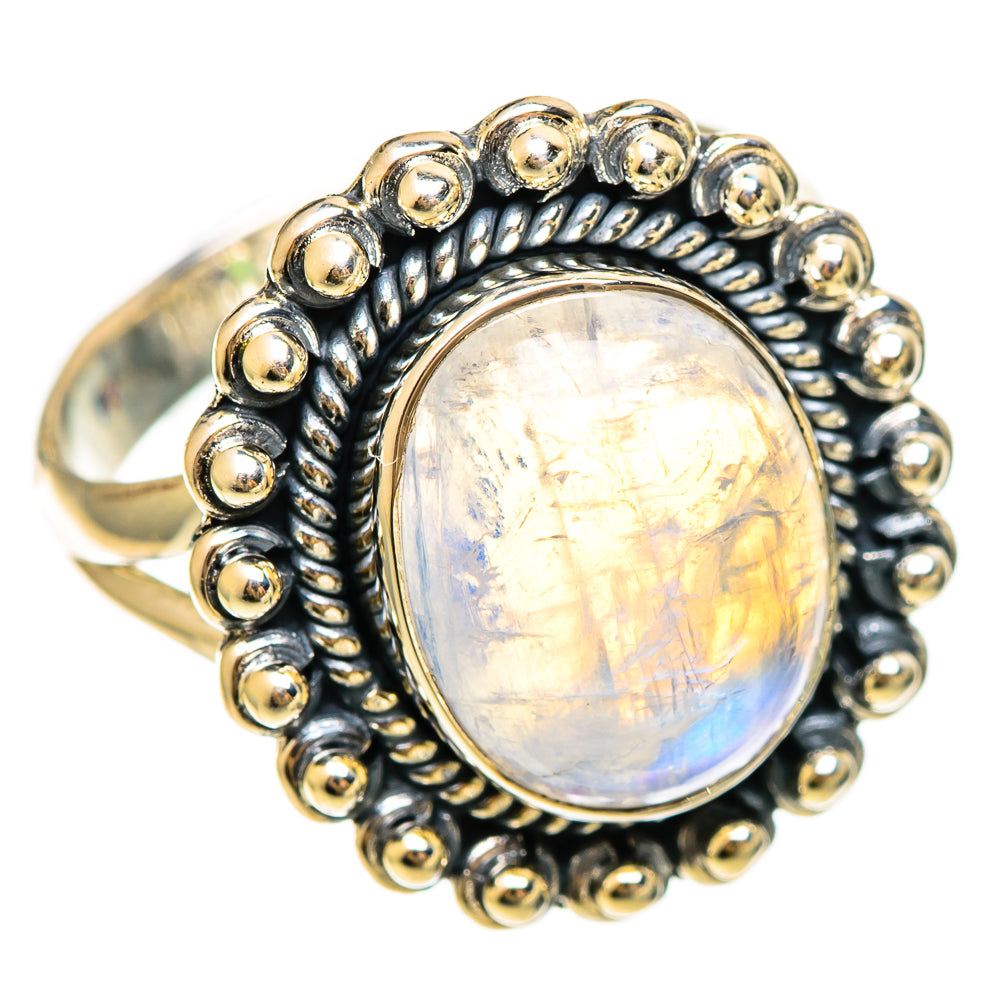 Rainbow Moonstone Rings handcrafted by Ana Silver Co - RING108509 - Photo 2