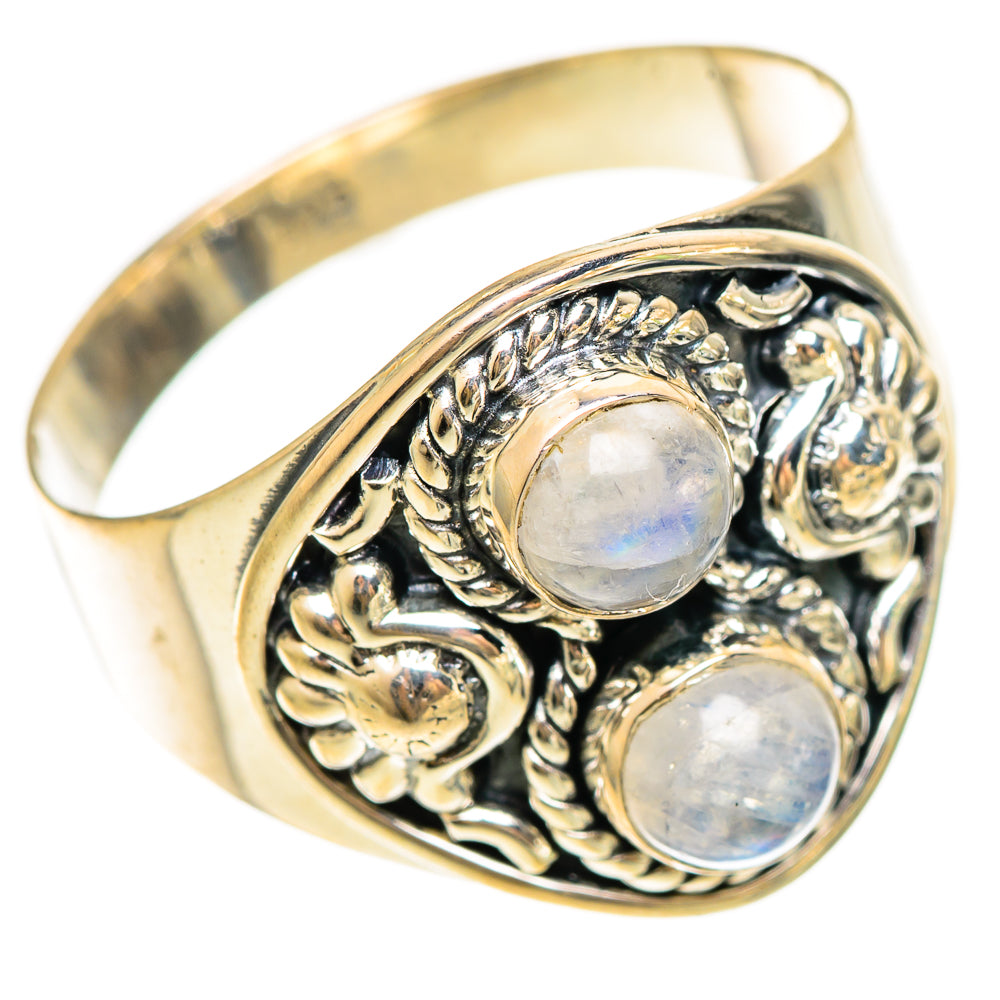 Rainbow Moonstone Rings handcrafted by Ana Silver Co - RING108514 - Photo 2