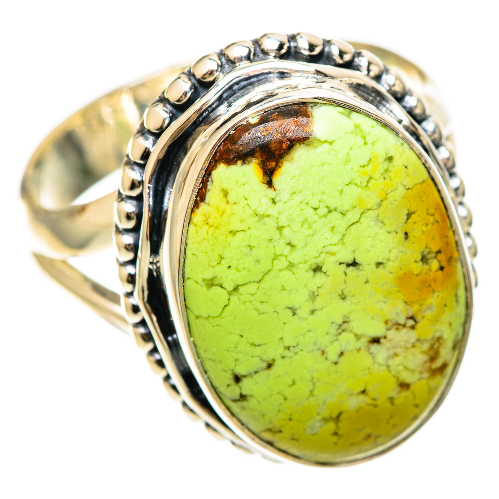 Lemon Chrysoprase Rings handcrafted by Ana Silver Co - RING108526 - Photo 2