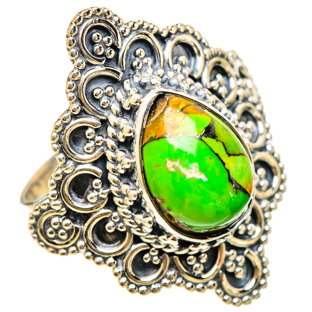 Green Copper Composite Turquoise Rings handcrafted by Ana Silver Co - RING108528 - Photo 2