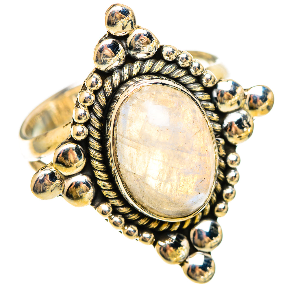 Rainbow Moonstone Rings handcrafted by Ana Silver Co - RING108542 - Photo 2