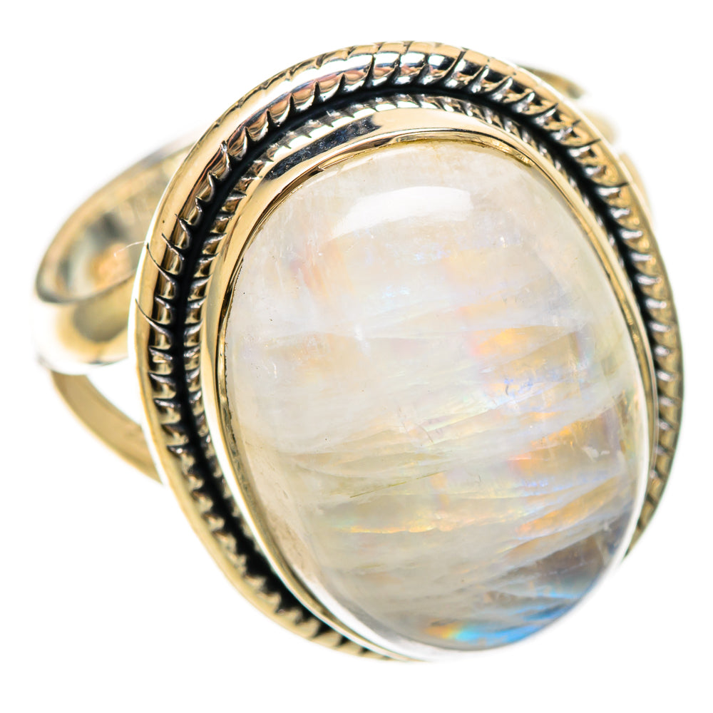 Rainbow Moonstone Rings handcrafted by Ana Silver Co - RING108546 - Photo 2