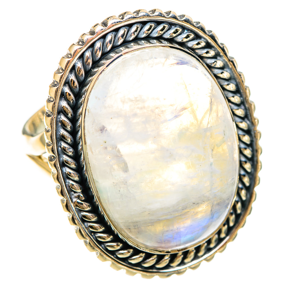 Rainbow Moonstone Rings handcrafted by Ana Silver Co - RING108575 - Photo 2