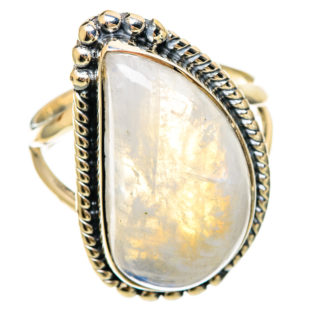 Rainbow Moonstone Rings handcrafted by Ana Silver Co - RING108579 - Photo 2