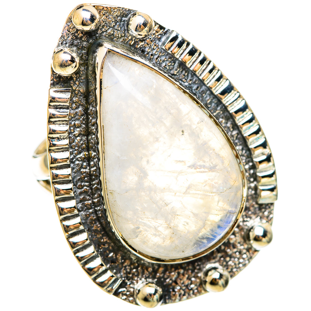 Rainbow Moonstone Rings handcrafted by Ana Silver Co - RING108614 - Photo 2