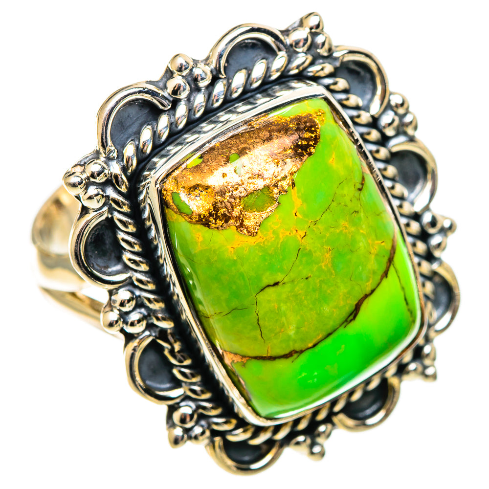 Green Copper Composite Turquoise Rings handcrafted by Ana Silver Co - RING108671 - Photo 2