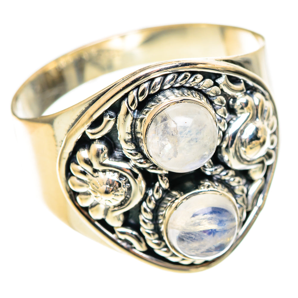 Rainbow Moonstone Rings handcrafted by Ana Silver Co - RING108691 - Photo 2