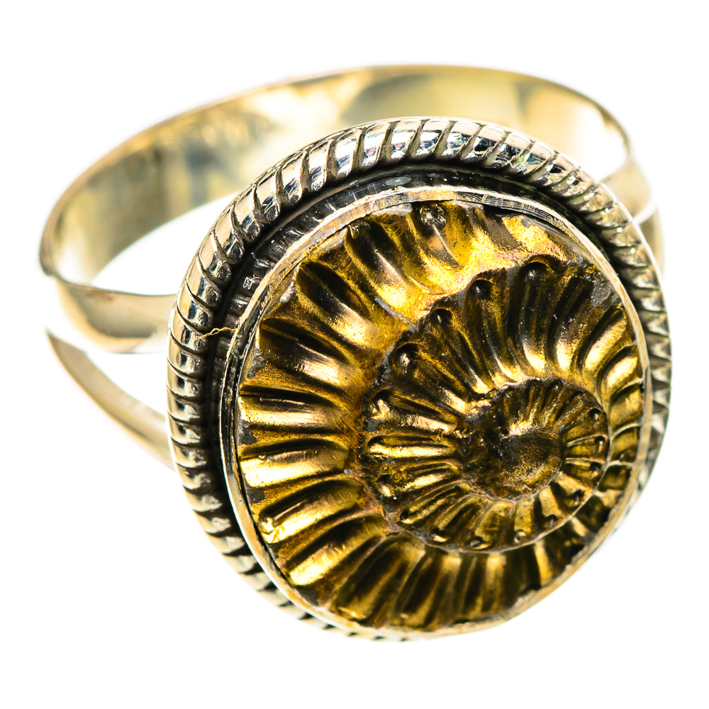 Pyrite Fossil Rings handcrafted by Ana Silver Co - RING108719 - Photo 2