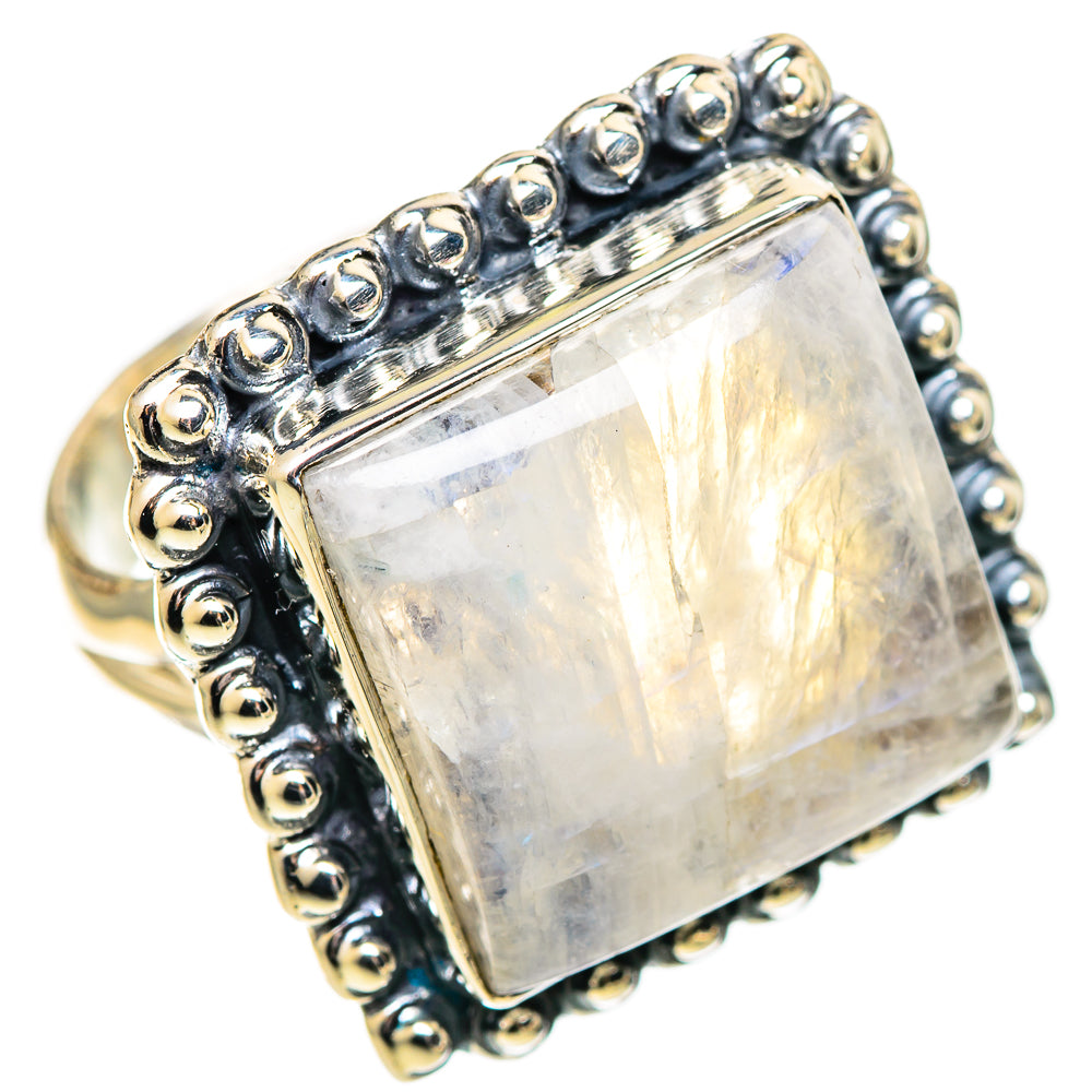Rainbow Moonstone Rings handcrafted by Ana Silver Co - RING108780 - Photo 2