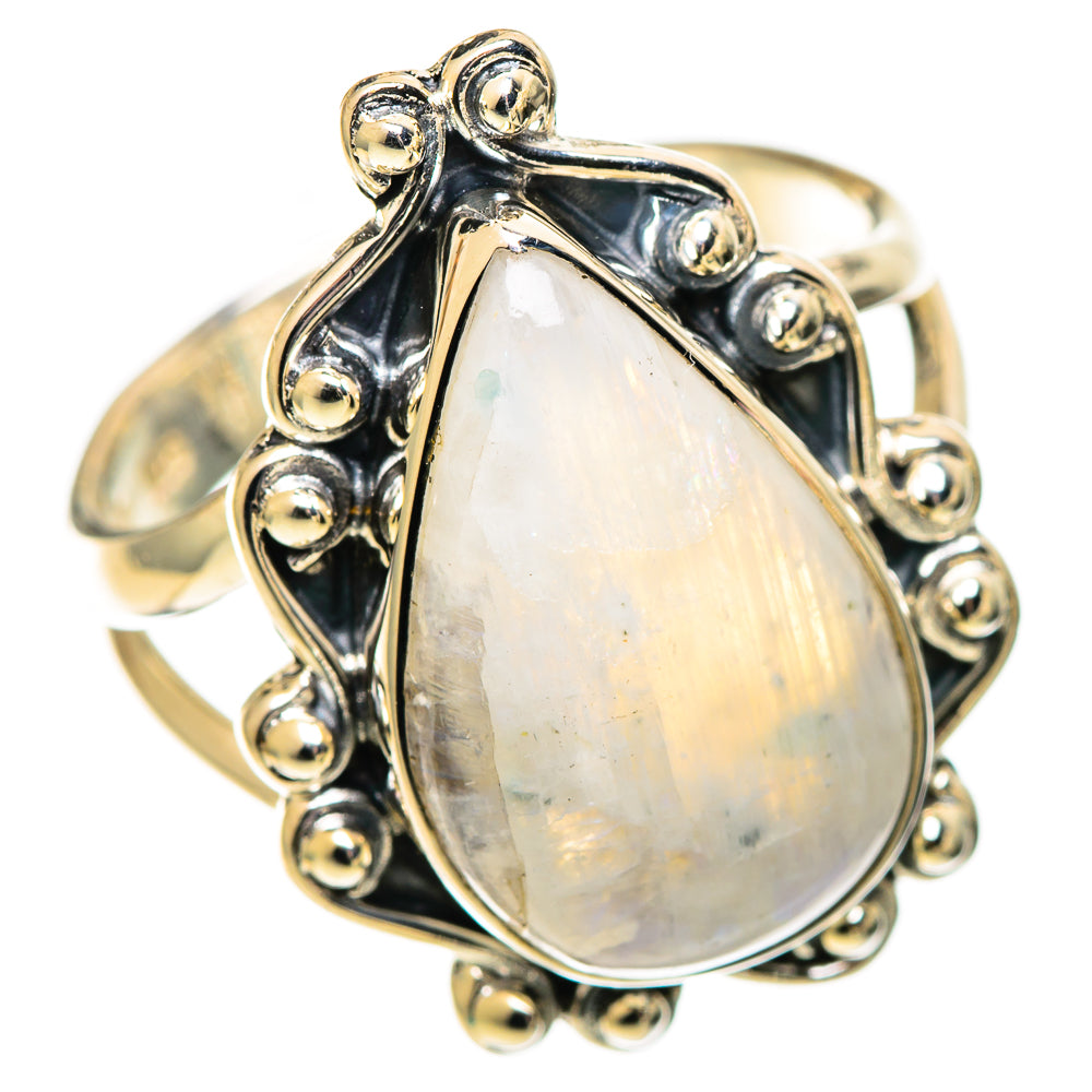 Rainbow Moonstone Rings handcrafted by Ana Silver Co - RING108783 - Photo 2
